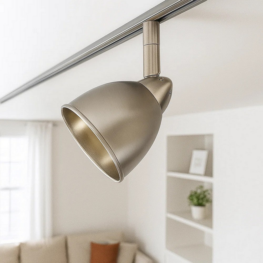 Track Light Head | Round Metal Shade | Frame | Silver