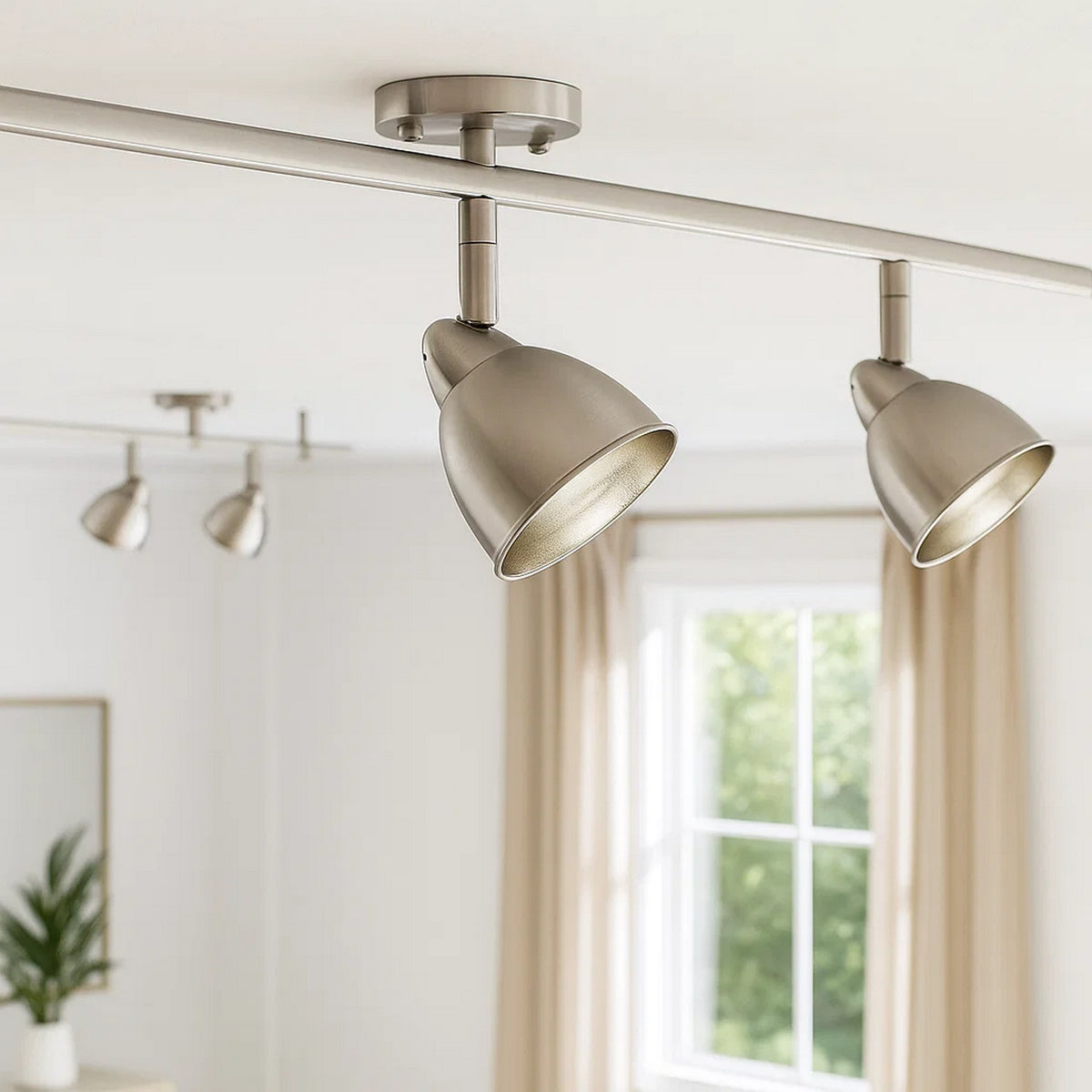 Track Light Head | Round Metal Shade | Frame | Silver