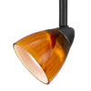 Track Light Fixture | Hand Blown Glass Shade | Metal Frame | Dark Bronze
