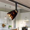 Track Light Head | Hand Blown Glass Shade | Metal Frame | Gold & Bronze