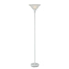 3 Way Torchiere Floor Lamp with Frosted Glass shade and Stable Base, White