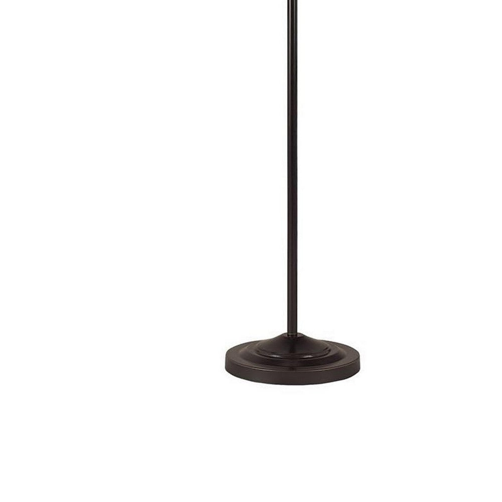 3 Way Metal Floor Lamp with and Adjustable Height Mechanism Bronze By Casagear Home BM220822