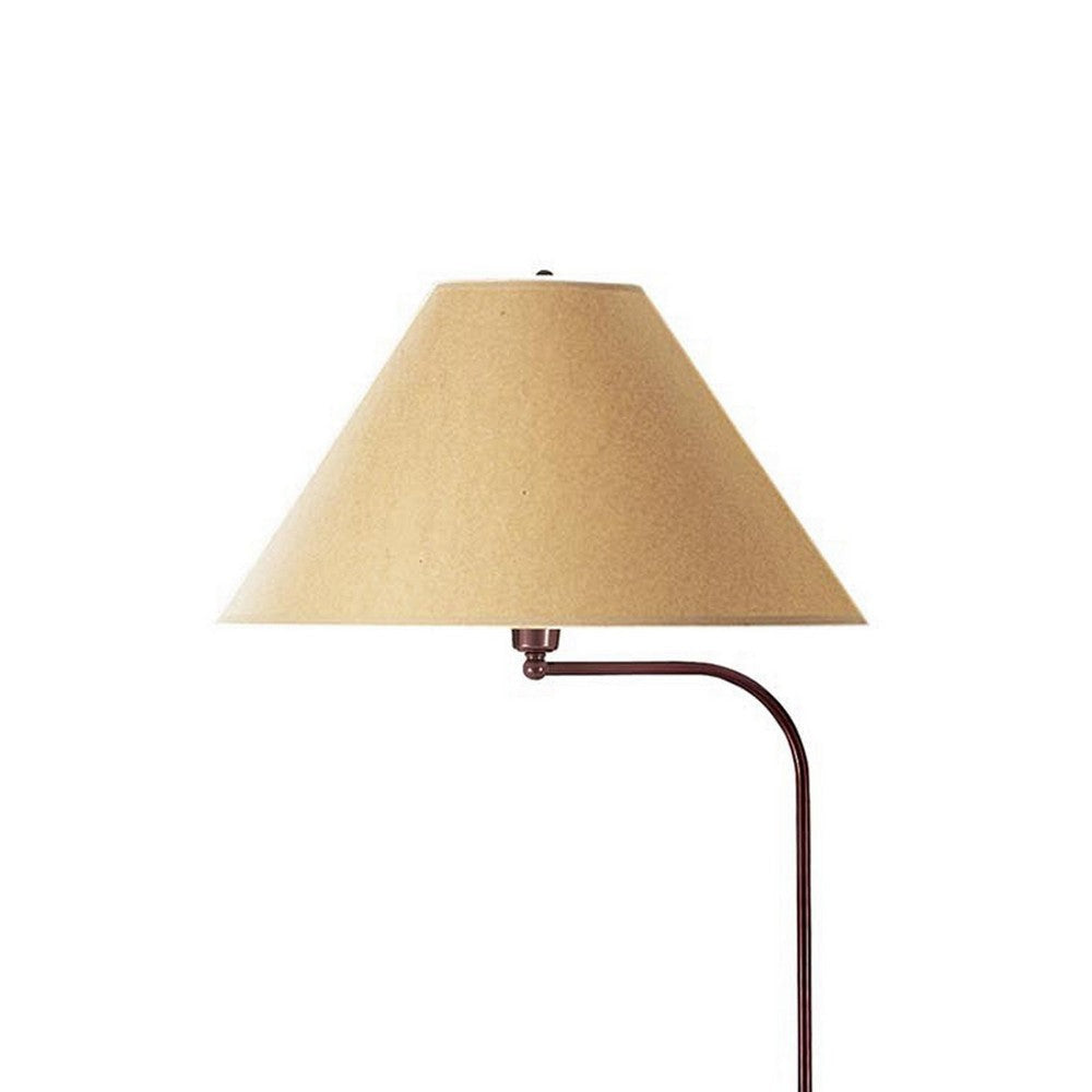 3 Way Metal Floor Lamp with and Adjustable Height Mechanism Brown By Casagear Home BM220823