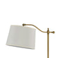 100 Watt Metal Down Bride Floor lamp with Fabric Tapered Drum Shade Gold By Casagear Home BM220828