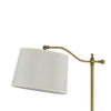 100 Watt Metal Down Bride Floor lamp with Fabric Tapered Drum Shade Gold By Casagear Home BM220828