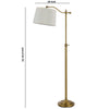 100 Watt Metal Down Bride Floor lamp with Fabric Tapered Drum Shade Gold By Casagear Home BM220828