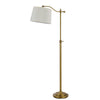 Down Bridge Floor Lamp | 100W | Fabric Tapered Drum Shade | Gold