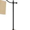 100 Watt Metal Down Bride Floor lamp with Fabric Tapered Drum Shade, Black By Casagear Home