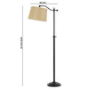 100 Watt Metal Down Bride Floor lamp with Fabric Tapered Drum Shade Black By Casagear Home BM220829