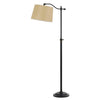 Down Bridge Floor Lamp | 100W | Fabric Tapered Drum Shade | Black