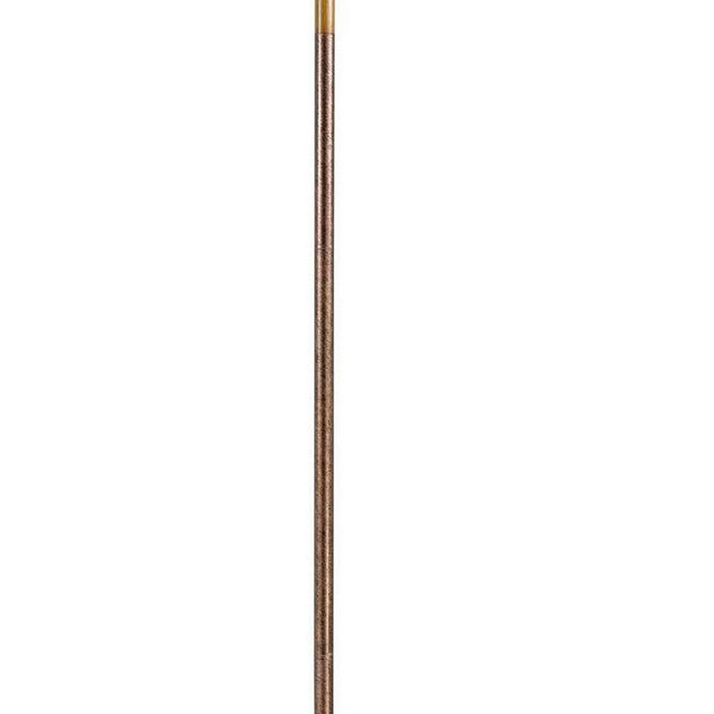 3 Way Torchiere Floor Lamp with Frosted Glass shade and Stable Base, Bronze By Casagear Home