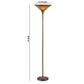 3 Way Torchiere Floor Lamp with Frosted Glass shade and Stable Base, Bronze By Casagear Home