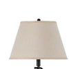 3 Way Metal Body Floor Lamp with Swing Arm and Conical Fabric Shade Black By Casagear Home BM220833