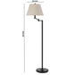 3 Way Metal Body Floor Lamp with Swing Arm and Conical Fabric Shade Black By Casagear Home BM220833