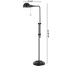 Adjustable Height Metal Pharmacy Lamp with Pull Chain Switch, Black By Casagear Home