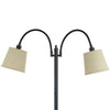Metal Floor Lamp | 80W | Dual Gooseneck | Uno Style Shades | Black
