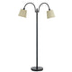 Metal Floor Lamp | 80W | Dual Gooseneck | Uno Style Shades | Black