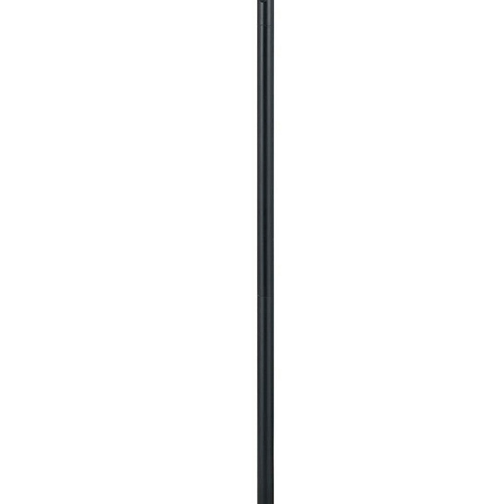 80 Watt Metal Floor Lamp with Dual Gooseneck and Uno Style Shades Black By Casagear Home BM220842