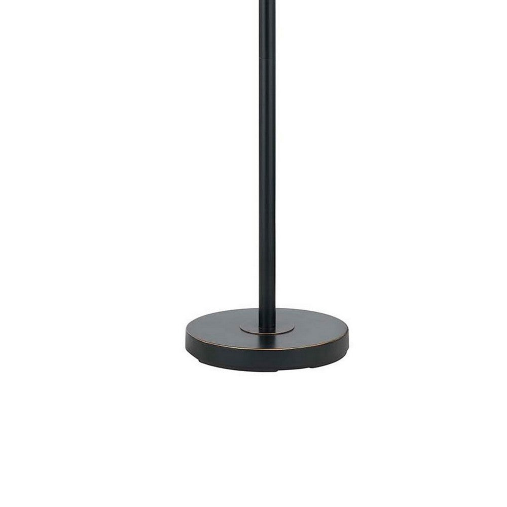 Metal Floor Lamp | 80W | Dual Gooseneck | Uno Style Shades | Black