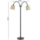Metal Floor Lamp | 80W | Dual Gooseneck | Uno Style Shades | Black