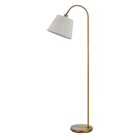 60 Watt Metal Floor Lamp with Gooseneck Shape and Stable Base, Gold By Casagear Home