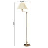 150 Watt Metal Floor Lamp with Swing Arm and Fabric Conical Shade Gold By Casagear Home BM220859