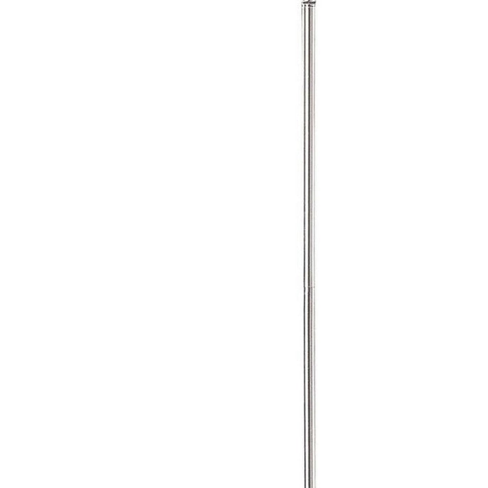 150 Watt Metal Floor Lamp with Swing Arm and Fabric Conical Shade Silver By Casagear Home BM220860