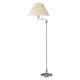 Metal Floor Lamp | 150W | Swing Arm | Fabric Conical Shade | Silver