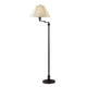 Metal Floor Lamp | 150W | Swing Arm | Fabric Conical Shade | Black