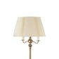 150 Watt 6 Way Metal Floor Lamp with Fabric Tapered Shade, Gold By Casagear Home