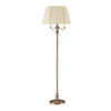 150 Watt 6 Way Metal Floor Lamp with Fabric Tapered Shade, Gold By Casagear Home