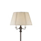 150 Watt 6 Way Metal Floor Lamp with Fabric Tapered Shade, Bronze By Casagear Home
