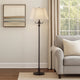 Metal Floor Lamp | 150W | 6 Way | Fabric Tapered Shade | Bronze
