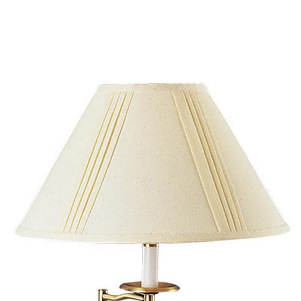 Metal Table Lamp | 150W | Swing Arm | Fabric Conical Shade | Gold BM220866