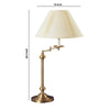 150W Metal Table Lamp with Swing Arm and Fabric Conical Shade,Set of 4,Gold By Casagear Home BM220866