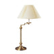 Metal Table Lamp | 150W | Swing Arm | Fabric Conical Shade | Gold