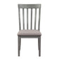 Vertical Slatted Curved Back Side Chair with Fabric Seat Set of 2 Gray By Casagear Home BM220888