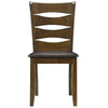 Transitional Ladder Back Side Chair with Leatherette Seat, Set of 2, Brown By Casagear Home