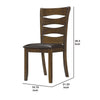 Transitional Ladder Back Side Chair with Leatherette Seat, Set of 2, Brown By Casagear Home