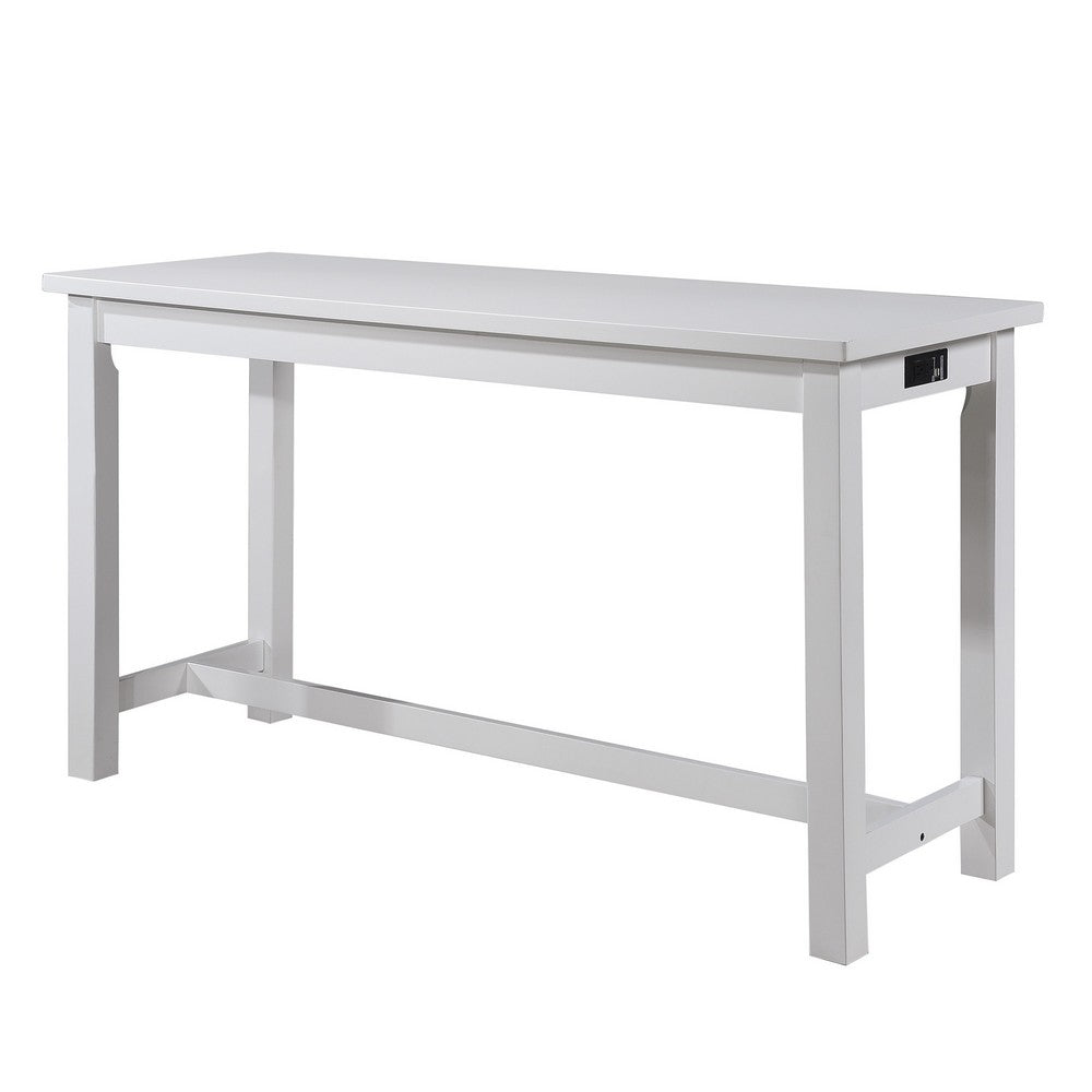 Counter Height Table | 1 Drawer | Backless Stools | Set of 4 | White & Gray