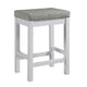 Counter Height Table | 1 Drawer | Backless Stools | Set of 4 | White & Gray