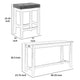 Counter Height Table | 1 Drawer | Backless Stools | Set of 4 | White & Gray
