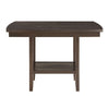 Wood Counter Height Table | 1 Bottom Shelf | Lazy Susan | Brown