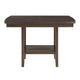 Wood Counter Height Table | 1 Bottom Shelf | Lazy Susan | Brown