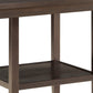 Wooden Counter Height Table with 1 Bottom Shelf and Lazy Susan Brown By Casagear Home BM220899