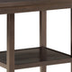 Wood Counter Height Table | 1 Bottom Shelf | Lazy Susan | Brown