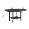 Wood Counter Height Table | 1 Bottom Shelf | Lazy Susan | Brown