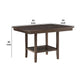 Wood Counter Height Table | 1 Bottom Shelf | Lazy Susan | Brown