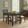 Wood Counter Height Table | 1 Bottom Shelf | Lazy Susan | Brown