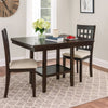 Wood Counter Height Table | 1 Bottom Shelf | Lazy Susan | Brown